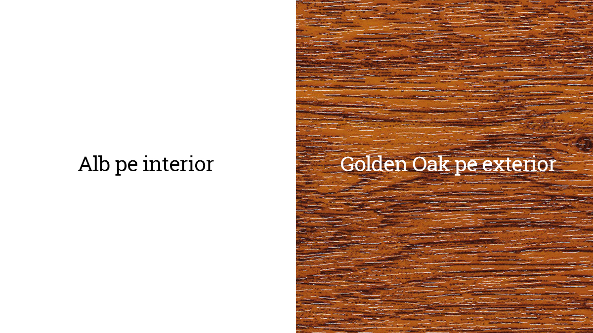 Alb pe interior - Golden Oak 51 pe exterior